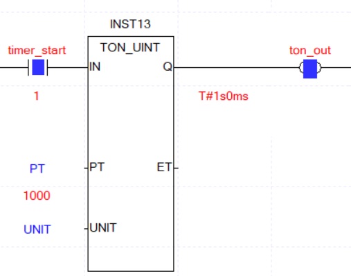 Honeywell PLC On-Delay Timer with integer setting (TON_UINT) Instruction Tutorials